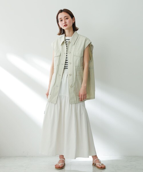 SENSE OF PLACE by URBAN RESEARCH(センスオブプレイスバイアーバンリサーチ)の「2WAYミリタリージャケット(ミリタリージャケット・レディース・CHARCOAL/KHAKI/IVORY・one)」の8枚目の写真