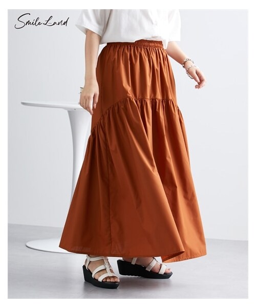 nissen（ニッセン）の「大きいサイズ変わりティアードロングスカート（スカート・レディース・キャラメル/カーディナルレッド/黒・L/LL/3L/4L/5L/6L/8L/10L）」の17枚目の写真