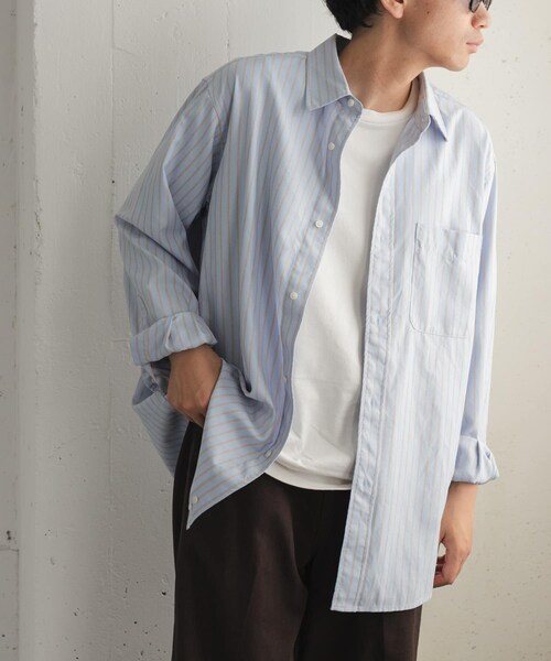 URBAN RESEARCH DOORS（アーバンリサーチドアーズ）の「FORK&SPOON　PEオックスシャツ（シャツ/ブラウス・メンズ・GREEN/BLUE・4/5）」の3枚目の写真