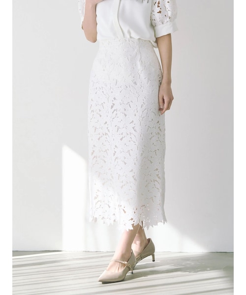 TONAL（トーナル）の「ケミカルレースタイトスカート（スカート・レディース・オフホワイト/ピンク/アイスブルー・S/M）」の6枚目の写真