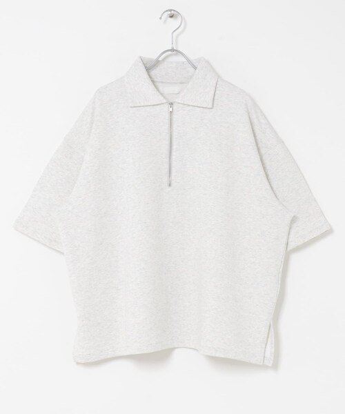 SENSE OF PLACE by URBAN RESEARCH（センスオブプレイスバイアーバンリサーチ）の「ダンボールポンチハーフジップショートスリーブTシャツ（Tシャツ/カットソー・メンズ・BLACK/TOP GRAY/CHARCOAL/YELLOW・M/L）」の6枚目の写真