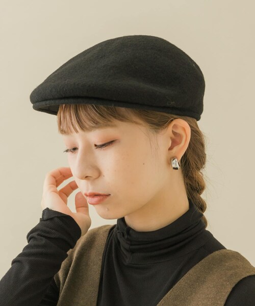 SMELLY（スメリー）の「ベーシックウールハンチング（ハンチング/ベレー帽・レディース・BLK/CGY・-）」の5枚目の写真