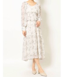 MERCURYDUO | ドットフラワーペプラムロングワンピース(ワンピース)
