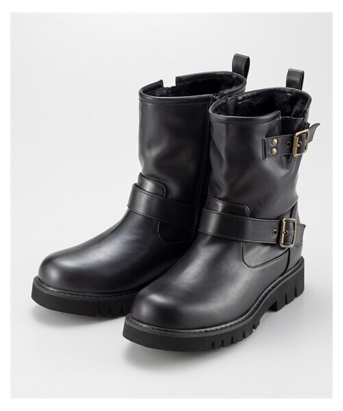 nissen（ニッセン）の「裏側エコファーエンジニアブーツ（ワイズ３E）（ブーツ・メンズ・【廃番】黒/オーク/ダークブラウン/黒・S=23.0cm/M=24.0cm/L=25.0cm/LL=25.5cm）」の6枚目の写真