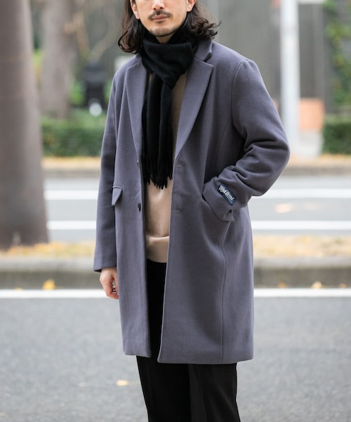 ITEMS URBANRESEARCH(アイテムズ アーバンリサーチ)の「ウールブレンドチェスターコート(チェスターコート・メンズ・GRY/NVY/BLK・M/L)」の2枚目の写真