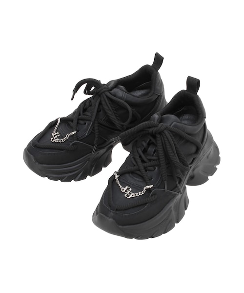 GYDA(ジェイダ)の「GG chain twist cord laceインソールスニーカー(スニーカー・レディース・オフホワイト/ブラック・S/M/L)」の5枚目の写真