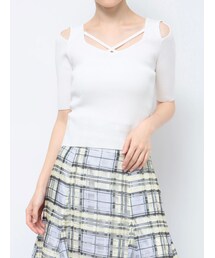 MERCURYDUO | ナローストラップバックスリットリブニット(ニット/セーター)