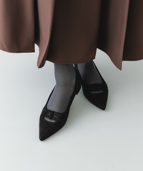 RODE SKO（ロデスコ）の「『MADE IN JAPAN』 ダブルリボンフラットパンプス（パンプス・レディース・BLACK/CAMEL/MUSTARD・36/37/38）」の15枚目の写真