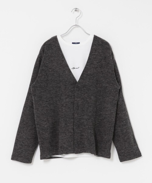 ITEMS URBANRESEARCH（アイテムズ アーバンリサーチ）の「キモウメランジカーディガン＋長袖刺繍Tセット（Tシャツ/カットソー・メンズ・BLU/BEG/BRN/BLK・M/L）」の11枚目の写真