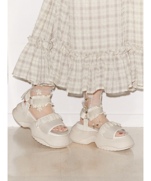 merry jenny（メリージェニー）の「フリルメッシュスニーカーサンダル（その他シューズ・レディース・オフホワイト・M/L）」の19枚目の写真