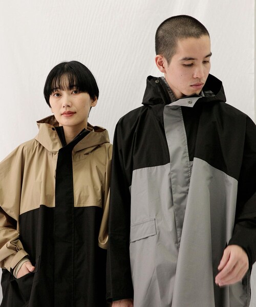 EKAL（エカル）の「Kiu別注ポンチョ（レインコート/ポンチョ・メンズ・BK-GRY/BEG-BK/BEG-CAM・One）」の5枚目の写真