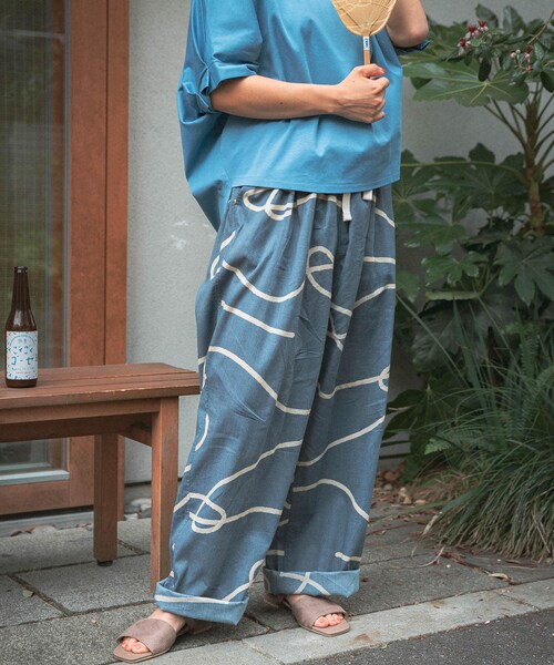 URBAN RESEARCH(アーバンリサーチ)の「SENTO-GRASHI 「ゆ」pants (long)(その他パンツ・メンズ・BLK×CCL/BEG×OFF/BLU×OFF・M/L/L/XL)」の4枚目の写真