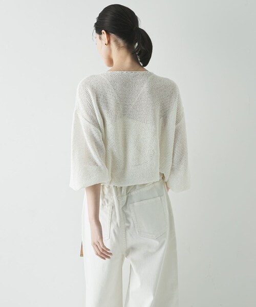 URBAN RESEARCH(アーバンリサーチ)の「ペーパーヤーンボートネックニット(ニット/セーター・レディース・WHITE/SAX/CHARCOAL・Free)」の7枚目の写真