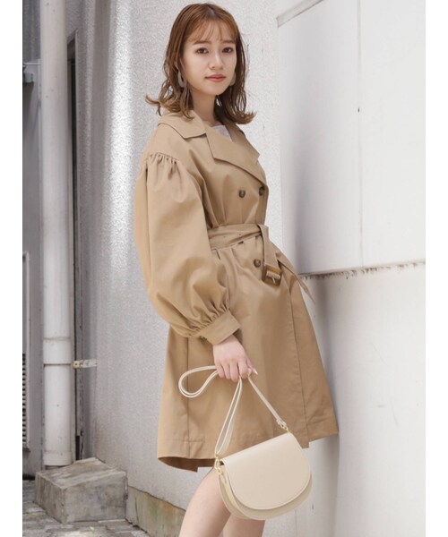 dazzlin（ダズリン）の「コクーンショトトレンチコート（トレンチコート・レディース・グレー/ベージュ/モカ・F）」の9枚目の写真