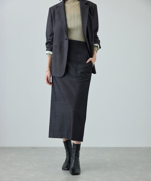 ROPE'（ロペ）の「[美人スカート]トリアセツイル ポケット付きタイトスカート(デニムライク)/イージーケア・セットアップ対応（スカート・レディース・ネイビー系・36/38/40）」の11枚目の写真