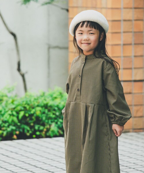 URBAN RESEARCH DOORS（アーバンリサーチドアーズ）の「『親子リンク』『UR TECH』チェック柄ワンピース(KIDS)（ワンピース・キッズ・BROWN/NAVY・105/120/135）」の4枚目の写真
