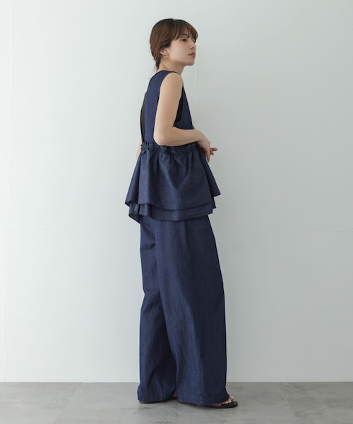 URBAN RESEARCH Sonny Label（アーバンリサーチサニーレーベル）の「ペプラムフリルアソートオールインワン（つなぎ/オールインワン・レディース・ブラック/デニム・36/38）」の22枚目の写真