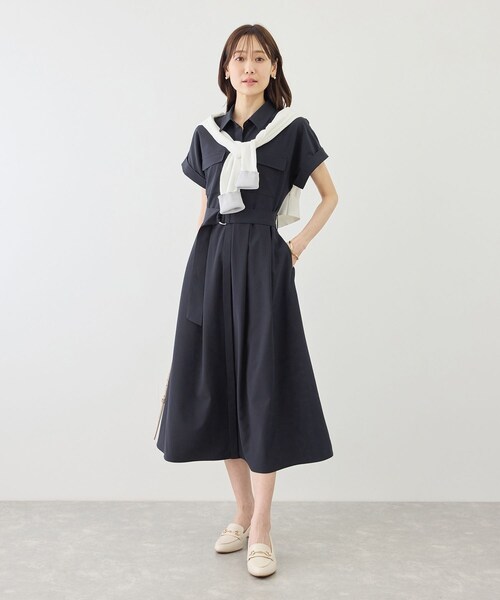 ROPE' PICNIC(ロペピクニック)の「アウトポケットシャツコンシャスワンピース/リンクコーデ(ワンピース・レディース・ダークブラウン系/ネイビー/ネイビー系・M/S)」の15枚目の写真