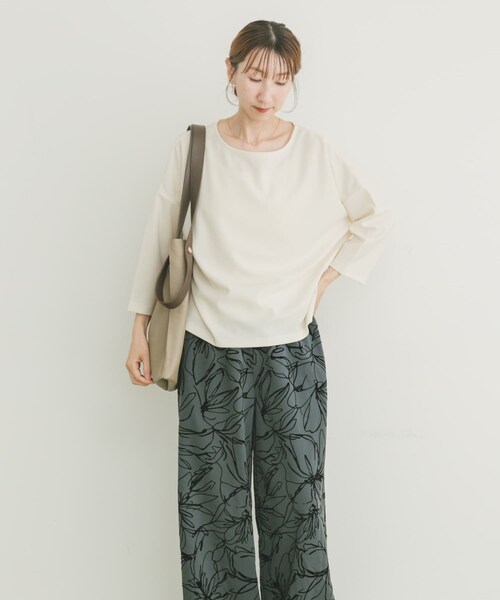 ITEMS URBANRESEARCH（アイテムズ アーバンリサーチ）の「カットジョーゼット7分袖プルオーバー（Tシャツ/カットソー・レディース・OFF/L.BLU/CHA・FREE）」の9枚目の写真