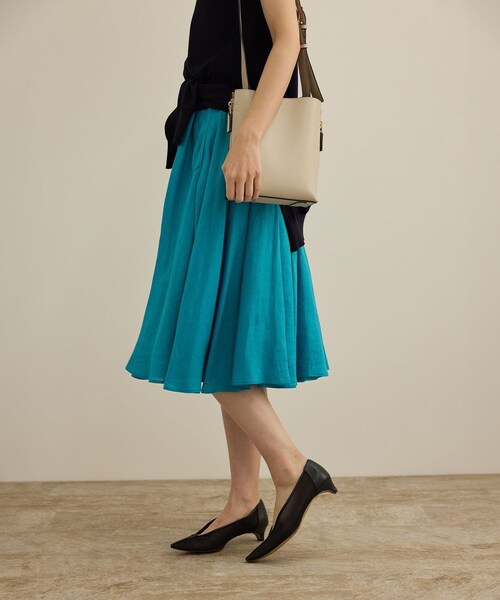 ROPE'（ロペ）の「【洗える】ヨーロピアンリネンフレアスカート/一部セットアップ対応（スカート・レディース・ホワイト/ベージュ/ターコイズ・36/38）」の16枚目の写真