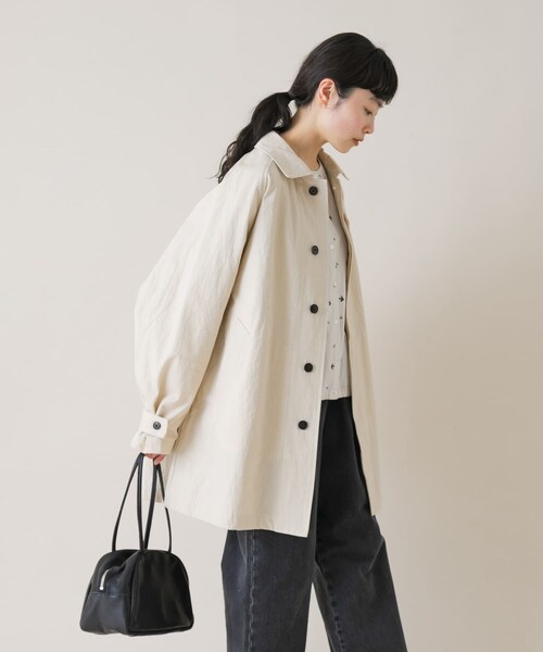かぐれ(カグレ)の「コットンバックタックショートコート(テーラードジャケット・レディース・IVORY/BEIGE/BLACK・Free)」の11枚目の写真