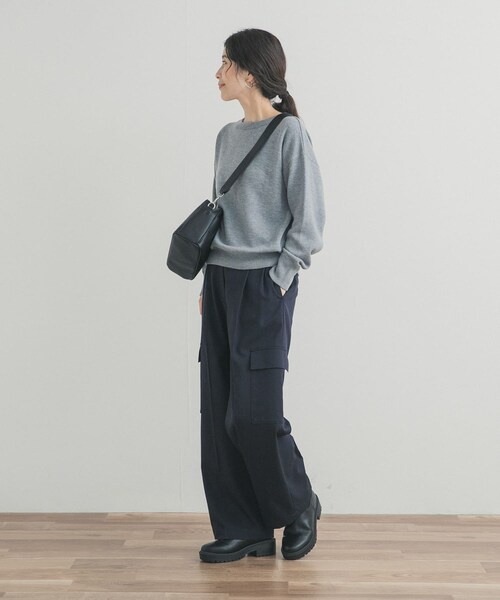 URBAN RESEARCH DOORS（アーバンリサーチドアーズ）の「Wフェイスボートネックニット（ニット/セーター・レディース・YELLOW/ASH MINT/BROWN/GRAY・Free）」の9枚目の写真