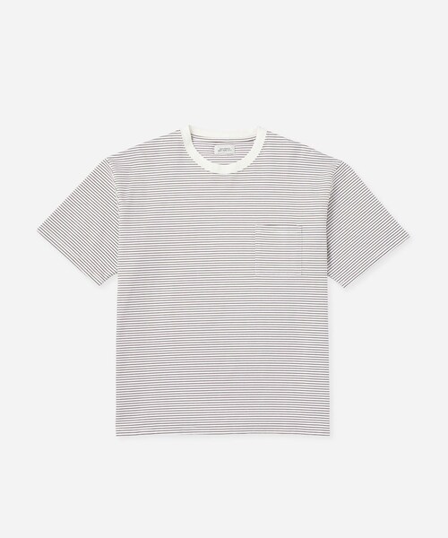 Saturdays NYC(サタデーズ ニューヨークシティ )の「Randall Stripe Relaxed SS Tee(Tシャツ/カットソー・レディース・ブラック/オフホワイト/オリーブ・L/M/S/XL)」の3枚目の写真