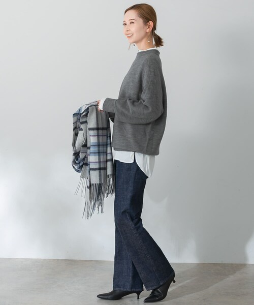 URBAN RESEARCH ROSSO（アーバンリサーチロッソ）の「ウォッシャブルビルドネックホールニット（ニット/セーター・レディース・gray/ivory/pink・FREE）」の20枚目の写真
