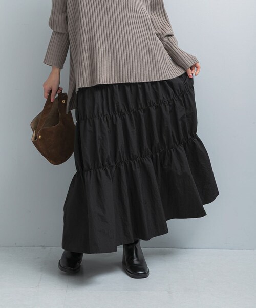 URBAN RESEARCH ROSSO（アーバンリサーチロッソ）の「ブライトシャーリングスカート（スカート・レディース・GRAY/BLACK・Free）」の4枚目の写真