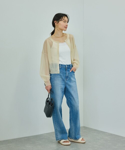 ROPE'（ロペ）の「【WEB・一部店舗限定】【接触冷感/UVカット】前後2WAY チュールコンビアシメキャミソール（キャミソール・レディース・ブラック/ホワイト/ピンク・F）」の10枚目の写真