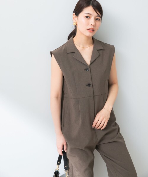 URBAN RESEARCH ROSSO(アーバンリサーチロッソ)の「『UR TECH DRYLUXE』F by ROSSO オープンカラーオールインワン(サロペット/オーバーオール・レディース・BLACK/BEIGE/MOCHA・34/36/38)」の17枚目の写真