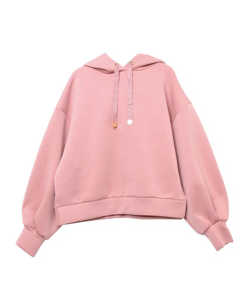 LAGUNAMOON（ラグナムーン）の「ショートスリットパーカー（パーカー・レディース・チャコールグレー/ピンク/ミントグリーン/ライトグレー・F）」の4枚目の写真