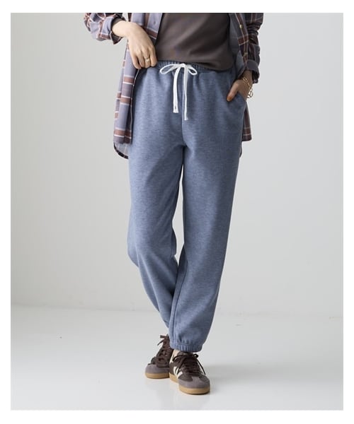 nissen（ニッセン）の「メランジ裏ベロアボンディングジョガーパンツ＜大きいサイズ有＞（スウェットパンツ・レディース・杢チャコールグレー/杢ブルー/杢ベージュ/杢グレー・S/M/L/LL/3L/4L/5L/6L/8L/10L）」の4枚目の写真