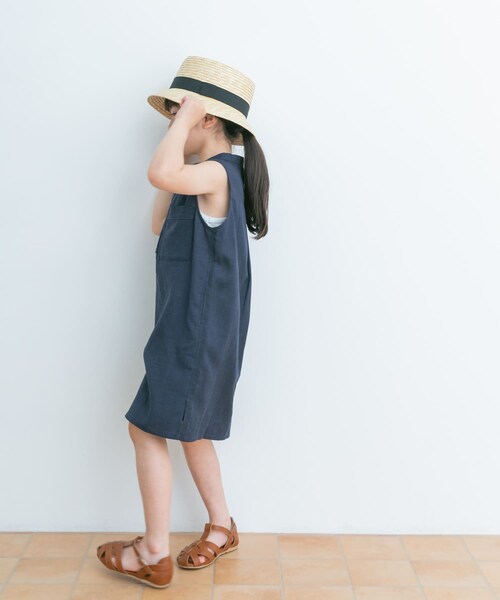 URBAN RESEARCH DOORS（アーバンリサーチドアーズ）の「リネンレーヨンノースリーブワンピース(KIDS)（ワンピース・キッズ・NAVY/BLUE・105/120/135）」の10枚目の写真