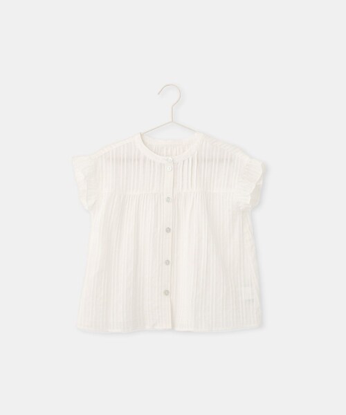 ROPE' PICNIC(ロペピクニック)の「【KIDS/キッズ】ピンタックギャザーブラウス(シャツ/ブラウス・キッズ・ブラック/ホワイト/クリーム・L/M/S)」の1枚目の写真