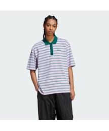 adidas | ’80s オーバーサイズ ストライプ ポロシャツ(トップス)