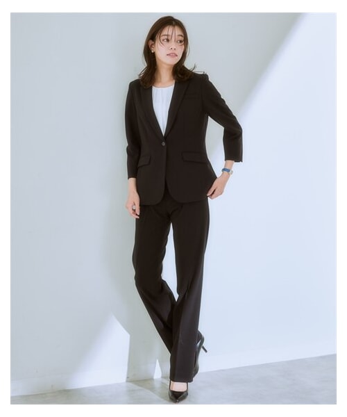 新品☆6L黒無地ストレートパンツスーツストレッチお仕事フォーマル☆w474 新品☆6L黒無地ストレートパンツスーツストレッチお仕事フォーマル