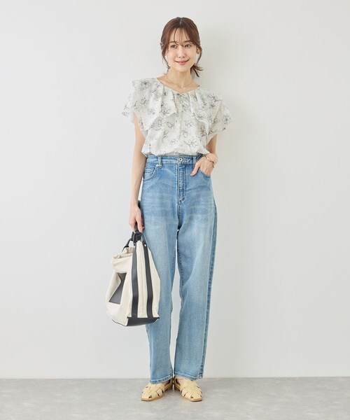 ROPE' PICNIC(ロペピクニック)の「花柄フェミニンブラウス(シャツ/ブラウス・レディース・オフホワイト/サックス/イエロー・F)」の10枚目の写真