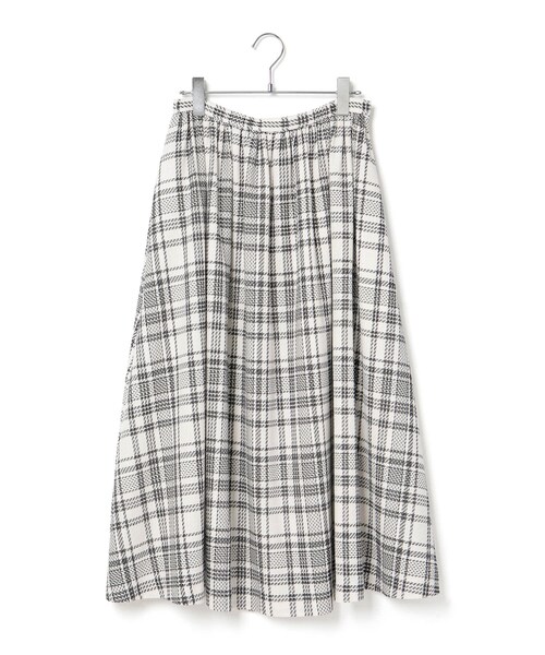 ROPE'（ロペ）の「ギマチェックギャザーフレアスカート（スカート・レディース・ブラック・36/38）」の4枚目の写真