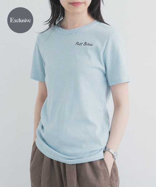 URBAN RESEARCH DOORS(アーバンリサーチドアーズ)の「『別注』PETIT BATEAU×DOORS EMBROIDERYT-SHIRTSCUST(Tシャツ/カットソー・レディース・MOSS/MIMI/GRETAL・S/M)」の2枚目の写真