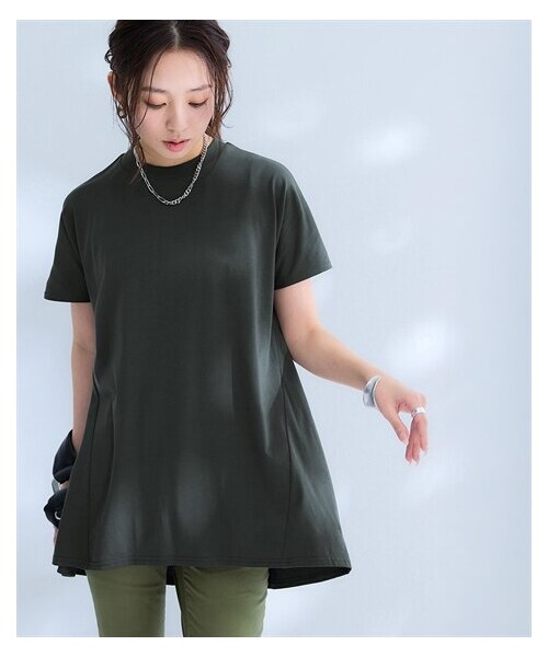 nissen（ニッセン）の「軽量さらさらカットソーゆるシルエットチュニック（吸汗速乾）＜大きいサイズ有＞（チュニック・レディース・黒/ネイビー/ダークグレー/ブリックピンク/ミストグリーン・S/M/L/LL/3L/4L/5L/6L/8L/10L）」の18枚目の写真