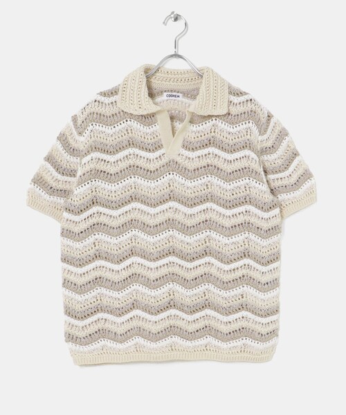 THE GOODLAND MARKET（ザグッドランドマーケット）の「米富繊維　ZIGZAG SUKASHI KNIT PULLOVER（ニット/セーター・レディース・64BLACK/02RED/40IVORY・FREE）」の21枚目の写真