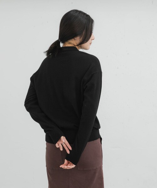 EKAL（エカル）の「ウールハイゲージニットカーディガン（カーディガン/ボレロ・レディース・ベージュ/モクグレー/ブラック・one）」の7枚目の写真