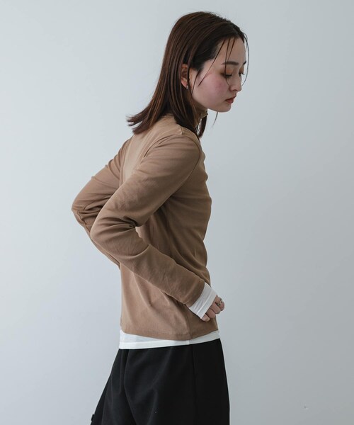 SENSE OF PLACE by URBAN RESEARCH（センスオブプレイスバイアーバンリサーチ）の「シアーレイヤードカットポロシャツ（その他トップス・レディース・BLK×GRY/NVY×IVO/BEG×IVO・One）」の13枚目の写真