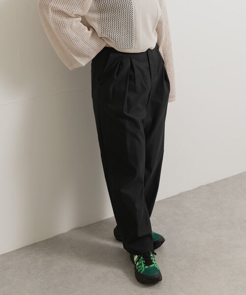 THE GOODLAND MARKET（ザグッドランドマーケット）の「『別注』MIDIUMISOLID×TGM　tuck wide tapered PT（その他パンツ・レディース・BLACK/KHAKI/PINK・one）」の8枚目の写真