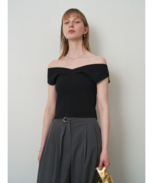ELENDEEK（エレンディーク）の「2WAY KNIT TANK（ニット/セーター・レディース・グレー/ブラック/アイスブルー/ラベンダー・F）」の6枚目の写真