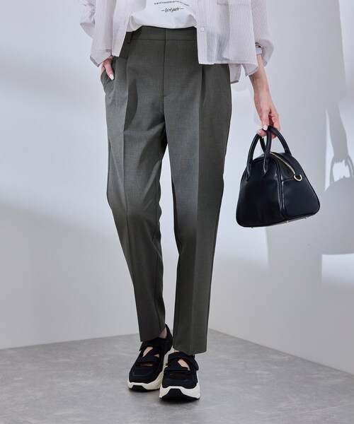 ROPE' PICNIC（ロペピクニック）の「【UV対応】【リネンライク・シリーズ】テーパードパンツ/通勤・セットアップ対応（スラックス・レディース・グレー/グレー系/ダークブラウン/ネイビー・36/38/40）」の19枚目の写真