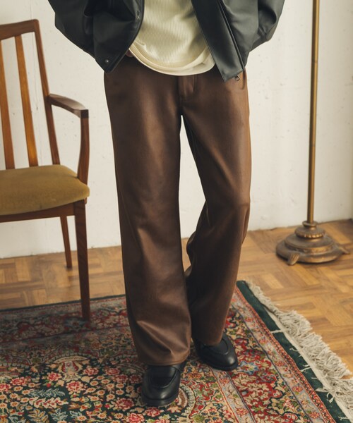 SENSE OF PLACE by URBAN RESEARCH（センスオブプレイスバイアーバンリサーチ）の「フェイクスエードストレートパンツ（その他パンツ・メンズ・BLACK/BROWN・M/L）」の16枚目の写真