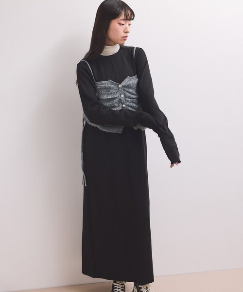 ADAM ET ROPE'(アダムエロペ)の「【WEB限定】ニットキャミソールセットワンピース(ワンピース・レディース・ブラック/チャコール/ダークブラウン・F)」の19枚目の写真