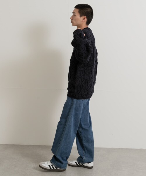 THE GOODLAND MARKET（ザグッドランドマーケット）の「米富繊維　CRAZY ARAN PULLOVER-3（ニット/セーター・メンズ・63NAVY/10WHITE・L）」の11枚目の写真